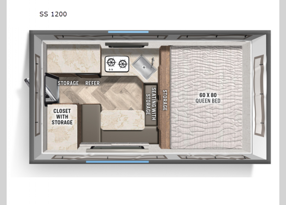 Floorplan - 2024 Backpack Edition SS 1200 Truck Camper