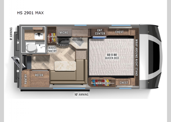 Floorplan - 2024 Backpack Edition HS 2901 MAX Truck Camper