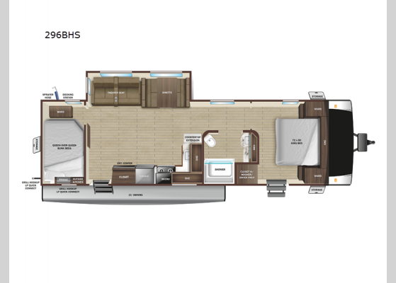 Floorplan - 2024 GSL 296BHS Travel Trailer