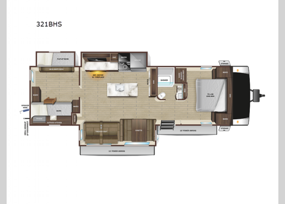 Floorplan - 2024 GSL 321BHS Travel Trailer