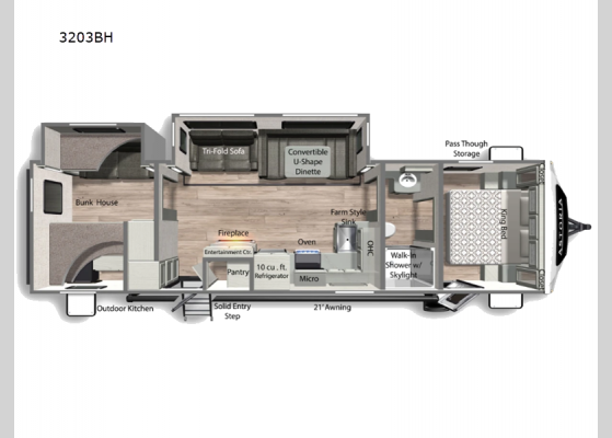 Floorplan - 2024 Astoria 3203BH Travel Trailer