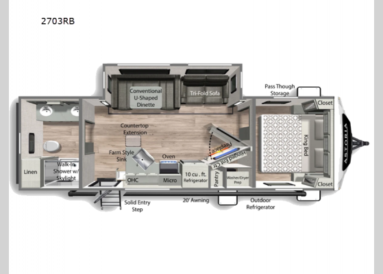 Floorplan - 2024 Astoria 2703RB Travel Trailer