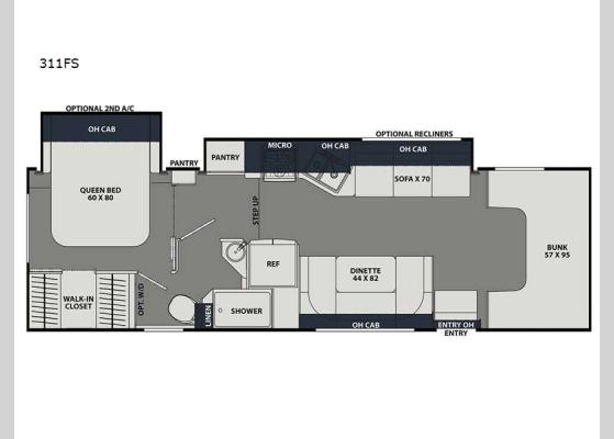 Floorplan - 2024 Leprechaun 311FS Ford 450 Motor Home Class C