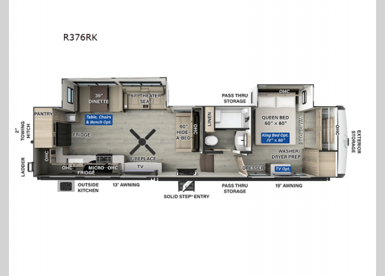 Floorplan - 2025 Rockwood Signature R376RK Fifth Wheel