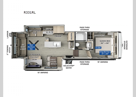 Floorplan - 2025 Rockwood Signature R331RK Fifth Wheel