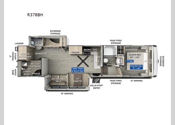 Floorplan - 2025 Rockwood Signature R378BH Fifth Wheel