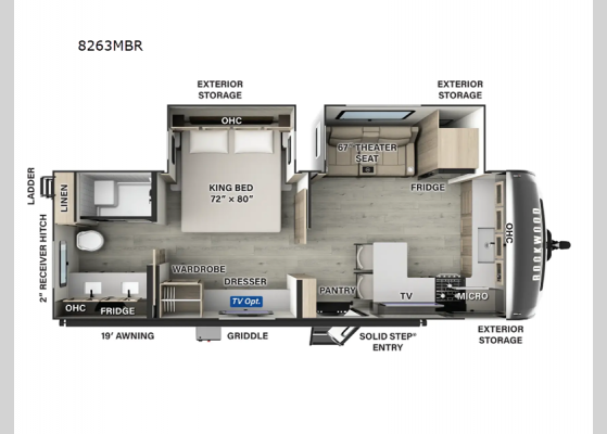 Floorplan - 2025 Rockwood Signature 8263MBR Travel Trailer