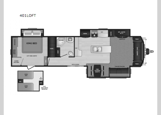 Floorplan - 2025 Residence 401LOFT Destination Trailer