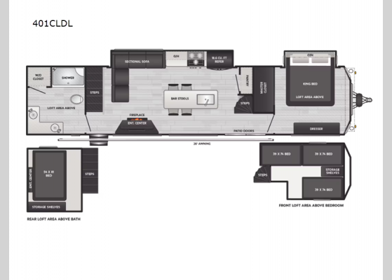 Floorplan - 2025 Residence 401CLDL Destination Trailer