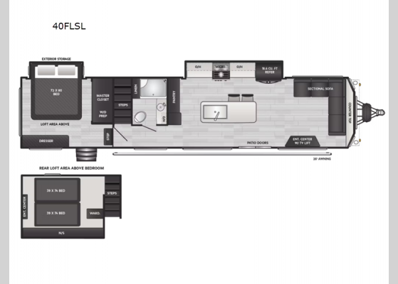 Floorplan - 2025 Residence 40FLSL Destination Trailer