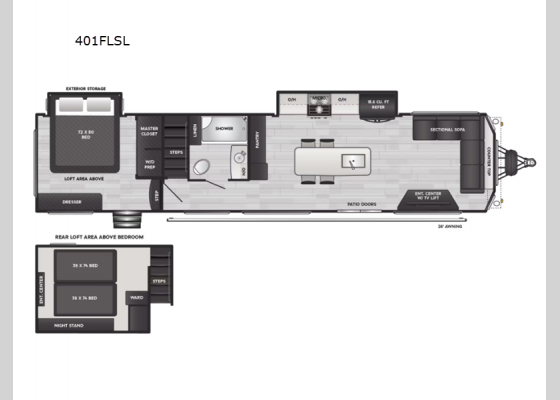 Floorplan - 2025 Residence 401FLSL Destination Trailer