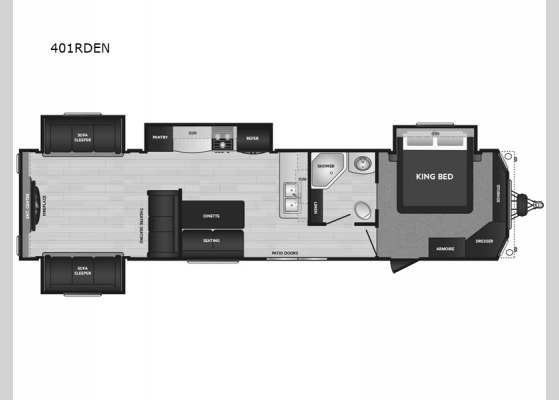 Floorplan - 2025 Residence 401RDEN Destination Trailer