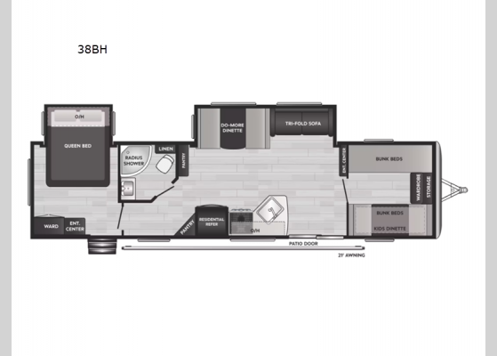 Floorplan - 2024 Springdale 38BH Destination Trailer