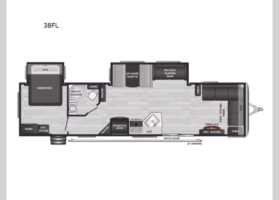 Floorplan - 2024 Springdale 38FL Destination Trailer