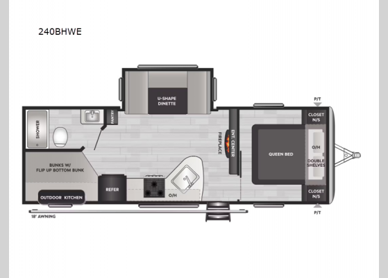 Floorplan - 2024 Springdale 240BHWE Travel Trailer