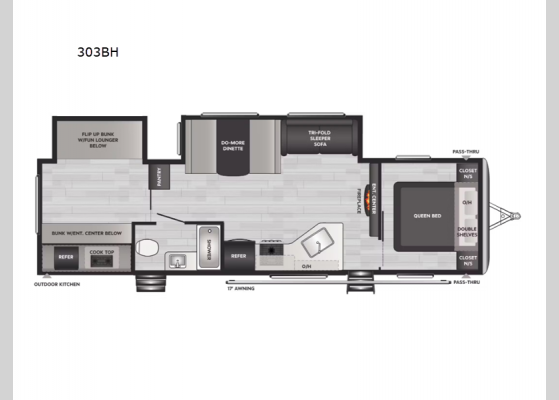 Floorplan - 2024 Springdale 303BH Travel Trailer