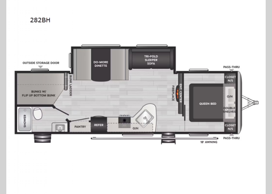 Floorplan - 2024 Springdale 282BH Travel Trailer