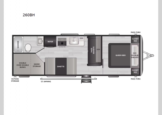 Floorplan - 2024 Springdale 260BH Travel Trailer