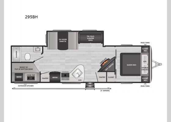 Floorplan - 2024 Springdale 295BH Travel Trailer