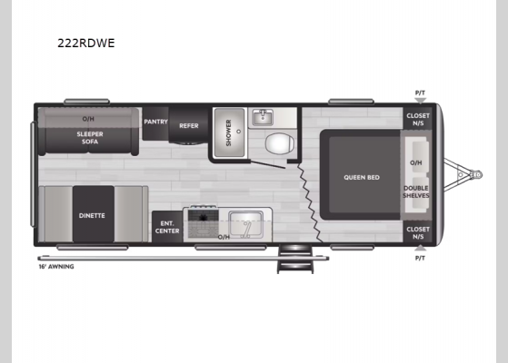 Floorplan - 2024 Springdale 222RDWE Travel Trailer