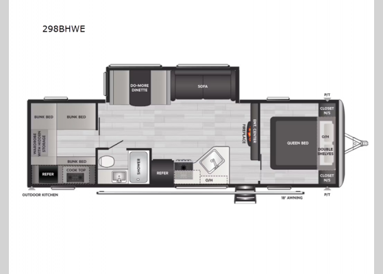 Floorplan - 2024 Springdale 298BHWE Travel Trailer