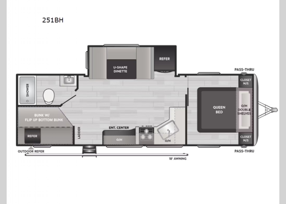 Floorplan - 2024 Springdale 251BH Travel Trailer