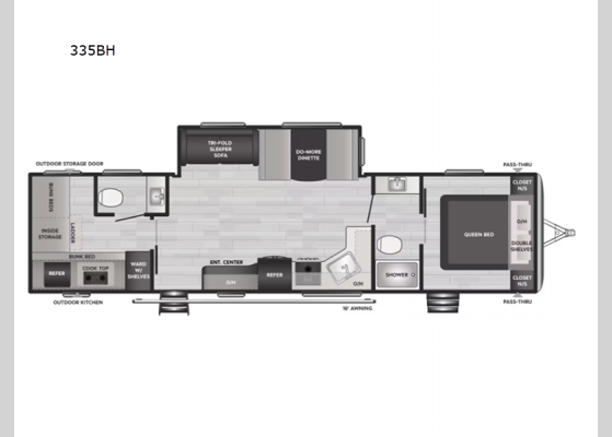 Floorplan - 2024 Springdale 335BH Travel Trailer