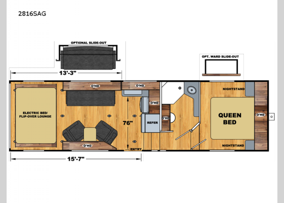 Floorplan - 2024 Attitude Pro-Lite 2816SAG Toy Hauler Fifth Wheel