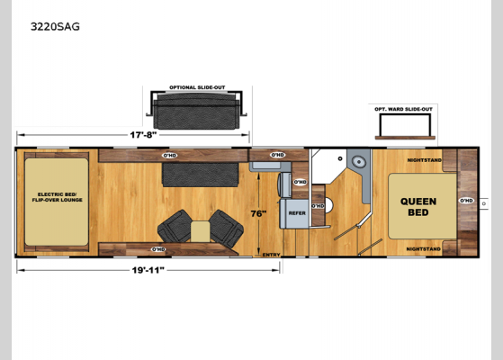 Floorplan - 2024 Attitude Pro-Lite 3220SAG Toy Hauler Fifth Wheel