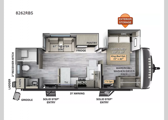 Floorplan - 2024 Rockwood Signature 8262RBS Travel Trailer