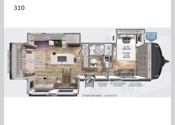 Floorplan - 2025 Model Z Air 310 Travel Trailer