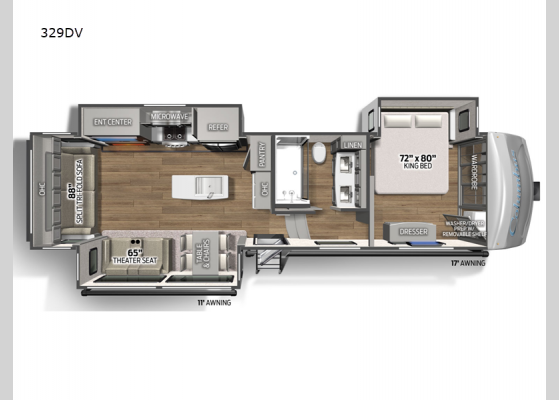 Floorplan - 2023 Columbus 329DV Fifth Wheel