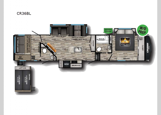 Floorplan - 2025 Cruiser Aire CR36BL Fifth Wheel