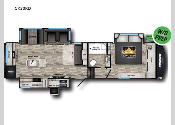 Floorplan - 2025 Cruiser Aire CR30RD Fifth Wheel