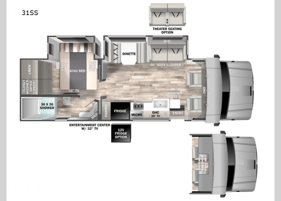 Floorplan - 2025 Europa 31SS Motor Home Super C - Diesel