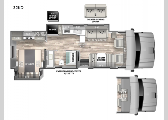 Floorplan - 2025 Europa 32KD Motor Home Super C - Diesel