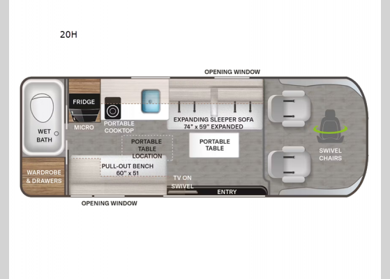 Floorplan - 2025 Sequence 20H Motor Home Class B