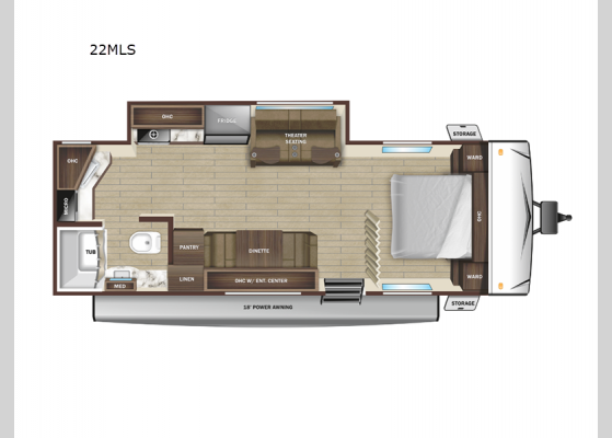 Floorplan - 2025 Autumn Ridge 22MLS Travel Trailer