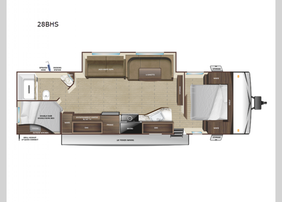 Floorplan - 2025 Autumn Ridge 28BHS Travel Trailer