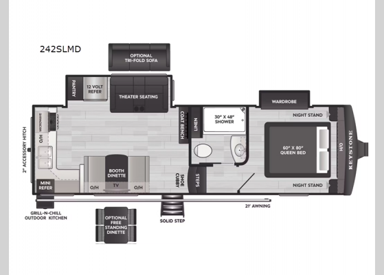 Floorplan - 2026 Arcadia Super Lite 242SLMD Fifth Wheel