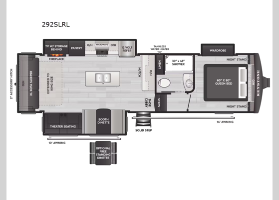 Floorplan - 2026 Arcadia Super Lite 292SLRL Fifth Wheel