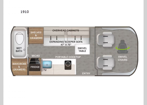 Floorplan - 2025 Talavera 1910 Motor Home Class B