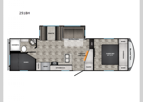 Floorplan - 2024 Volante 251BH Fifth Wheel