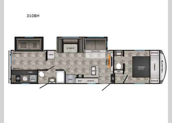 Floorplan - 2024 Volante 310BH Fifth Wheel