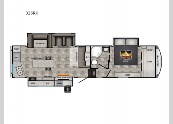 Floorplan - 2024 Volante 326RK Fifth Wheel