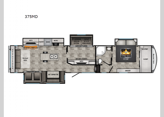 Floorplan - 2024 Volante 375MD Fifth Wheel