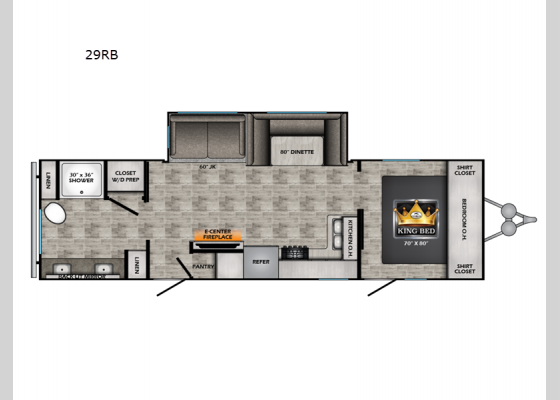 Floorplan - 2024 Volante 29RB Travel Trailer