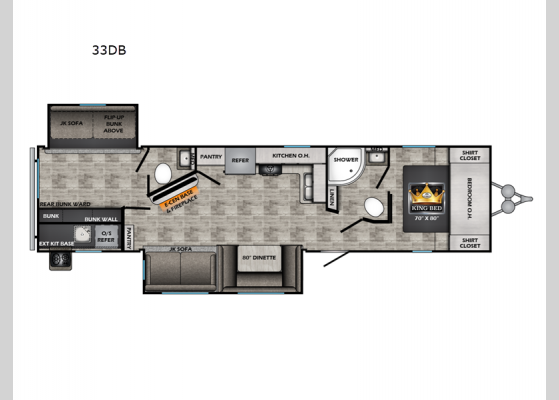 Floorplan - 2024 Volante 33DB Travel Trailer