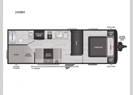 Floorplan - 2025 Hideout Sport Double Axle 240BH Travel Trailer