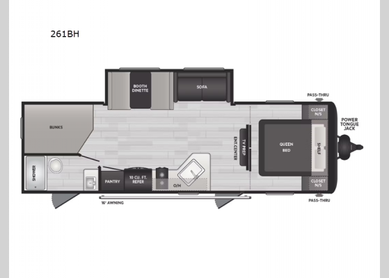 Floorplan - 2025 Hideout Sport Double Axle 261BH Travel Trailer